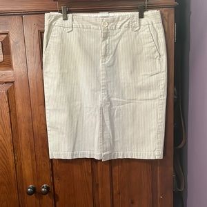 Gap ivory stripe stretch pencil skirt 10